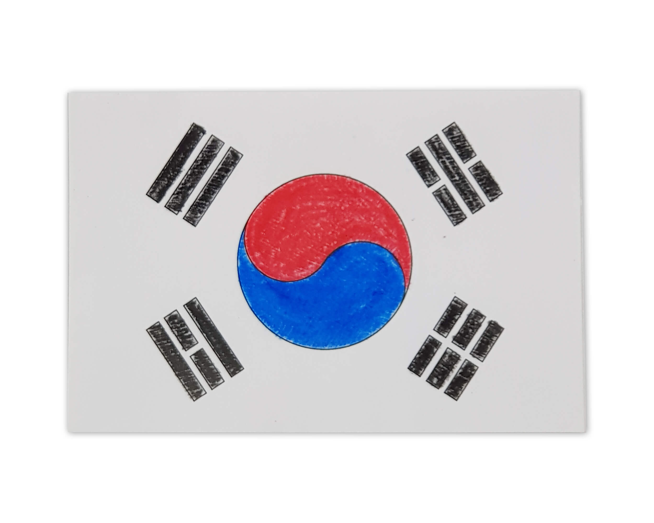 태극기를 색칠하는 모습
