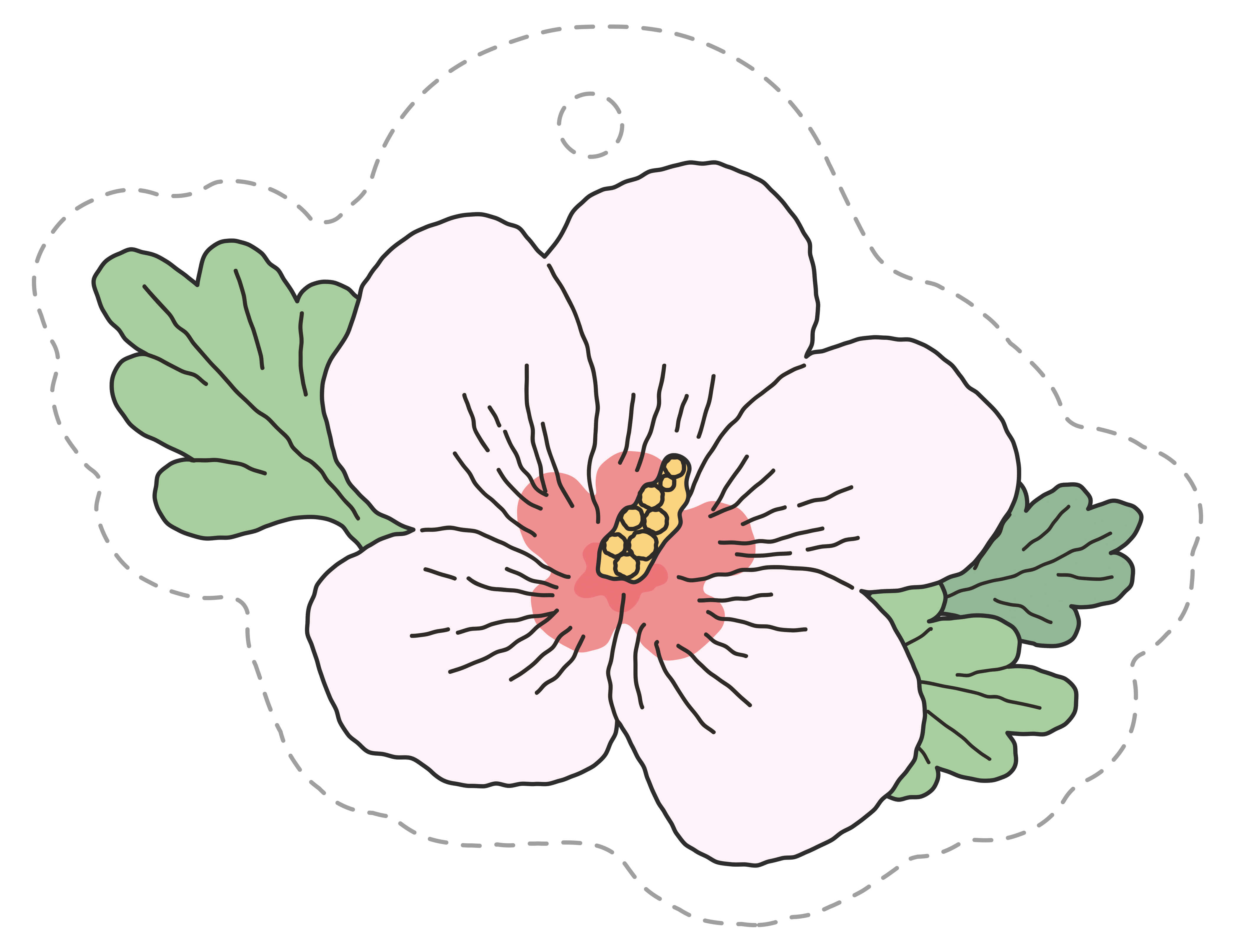 색이 칠해진 무궁화 활동지 그림