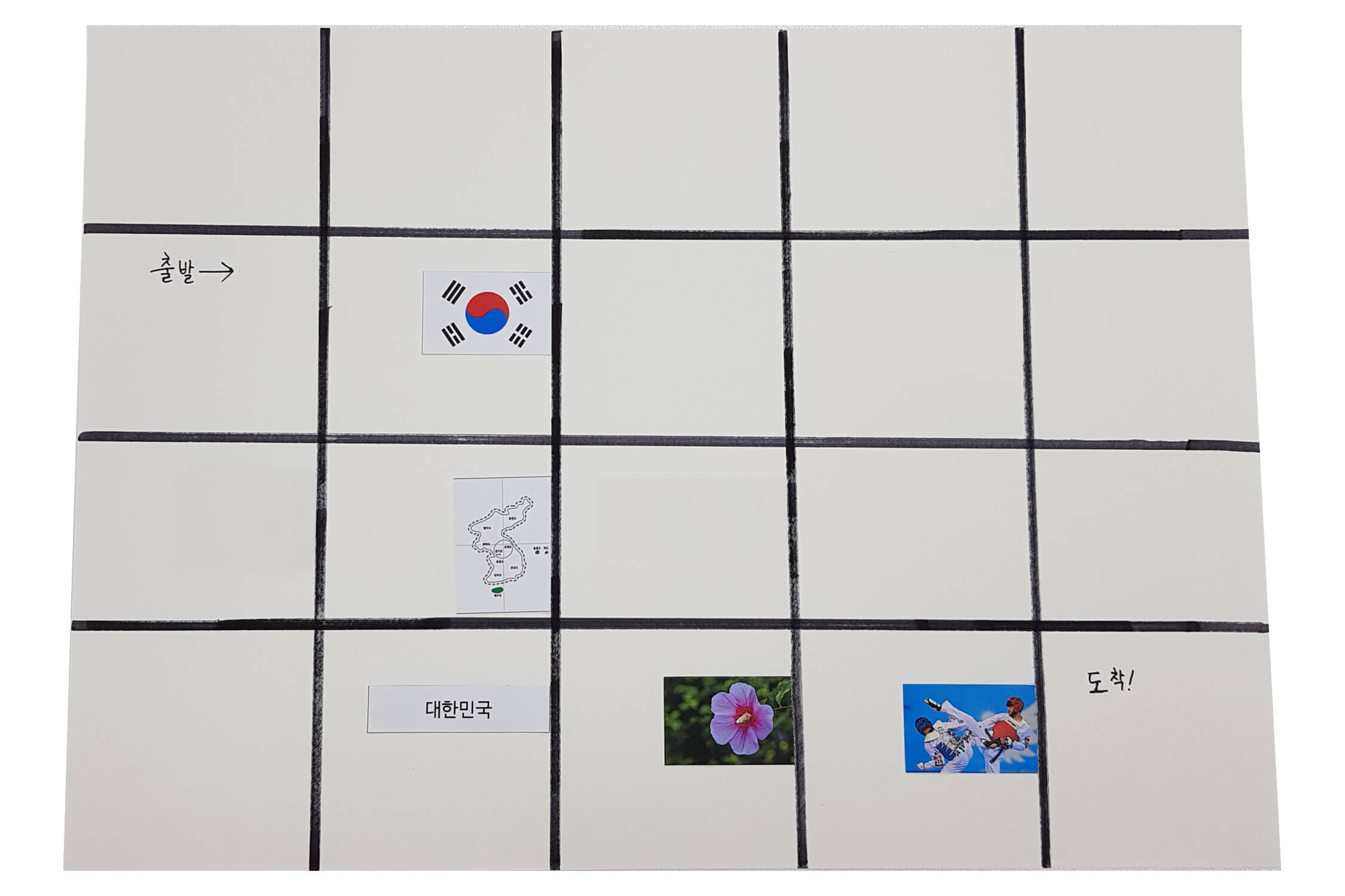 올바른 우리나라 상징을 길 옆에 붙인 모습