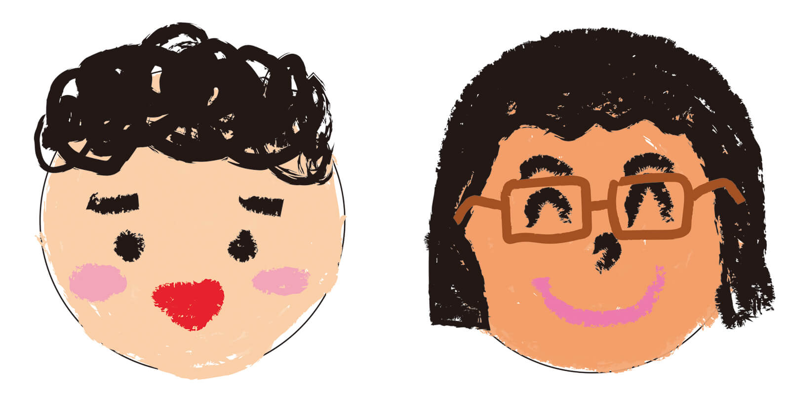 동그라미에 얼굴을 그린 그림