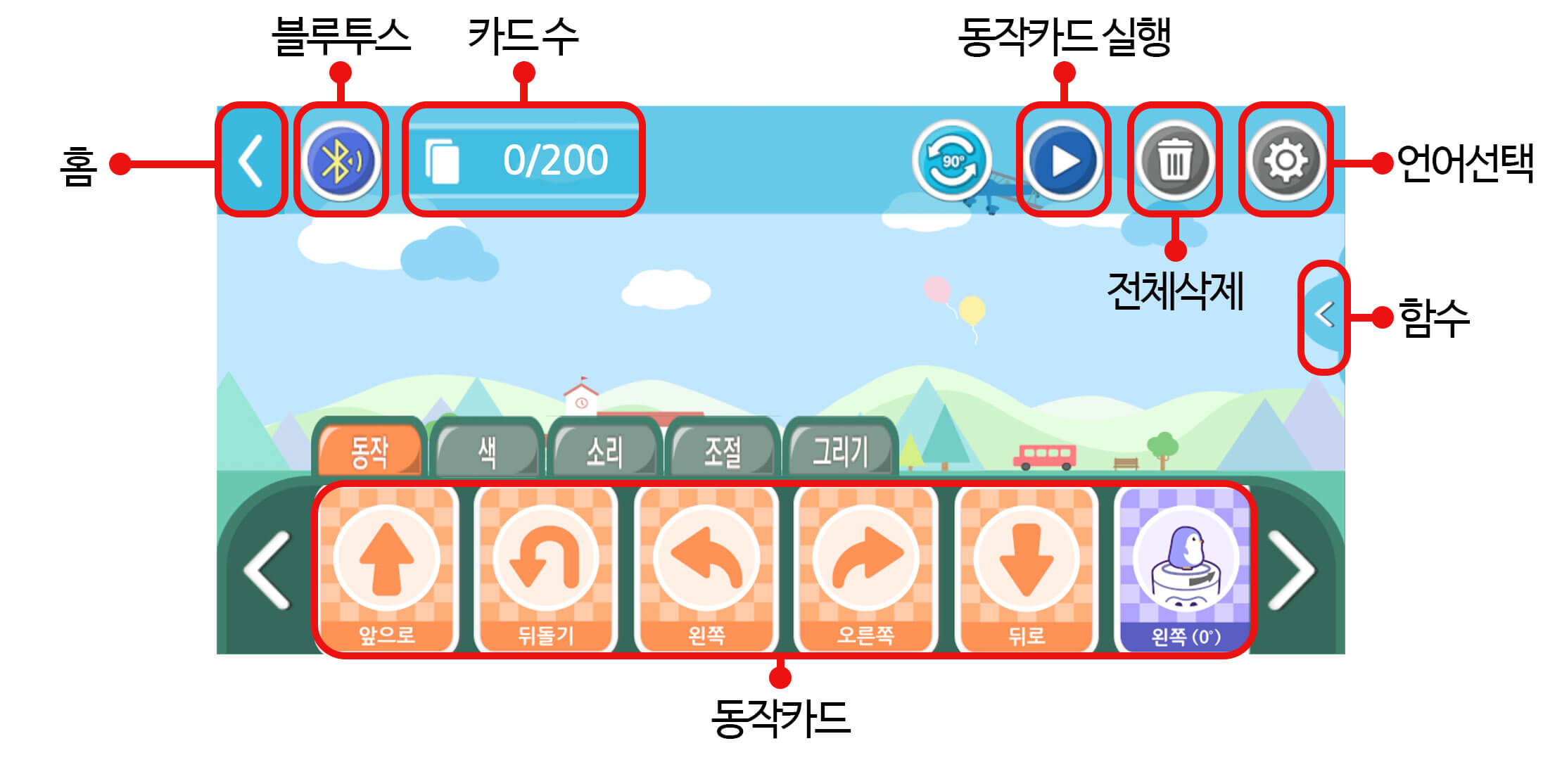 카미카드 앱 메인화면 설명