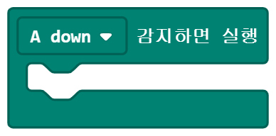 이미지. A Down 감지하면 실행 블록.
